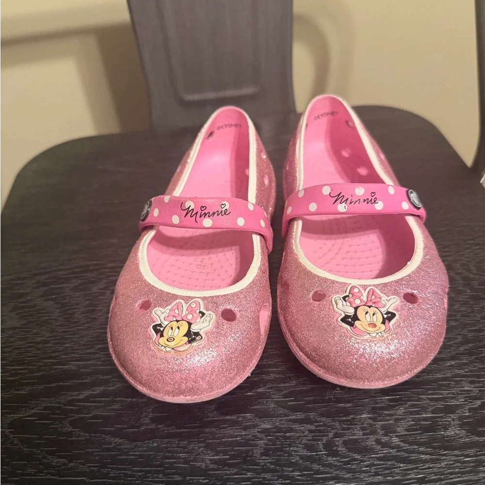CROCS Pink Glitter Minnie Mouse Kids Shoes